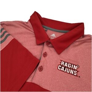 Adidas Golf Louisiana Ragin Cajuns Polo Shirt Mens Medium Red Performance